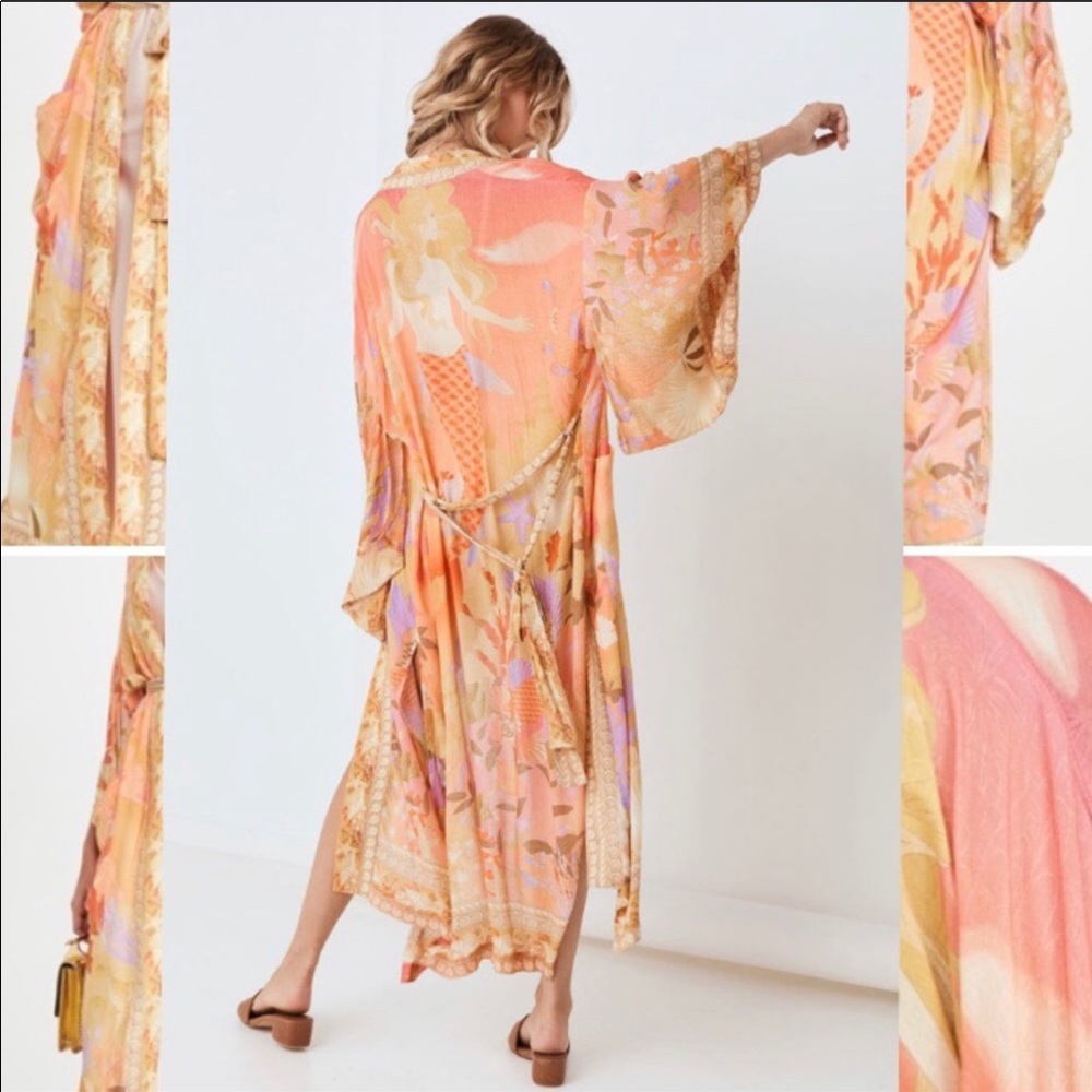 Boho Mermaid Kimono Duster, Under The Sea Maxi Beach Kimono - Picture 9 of 13